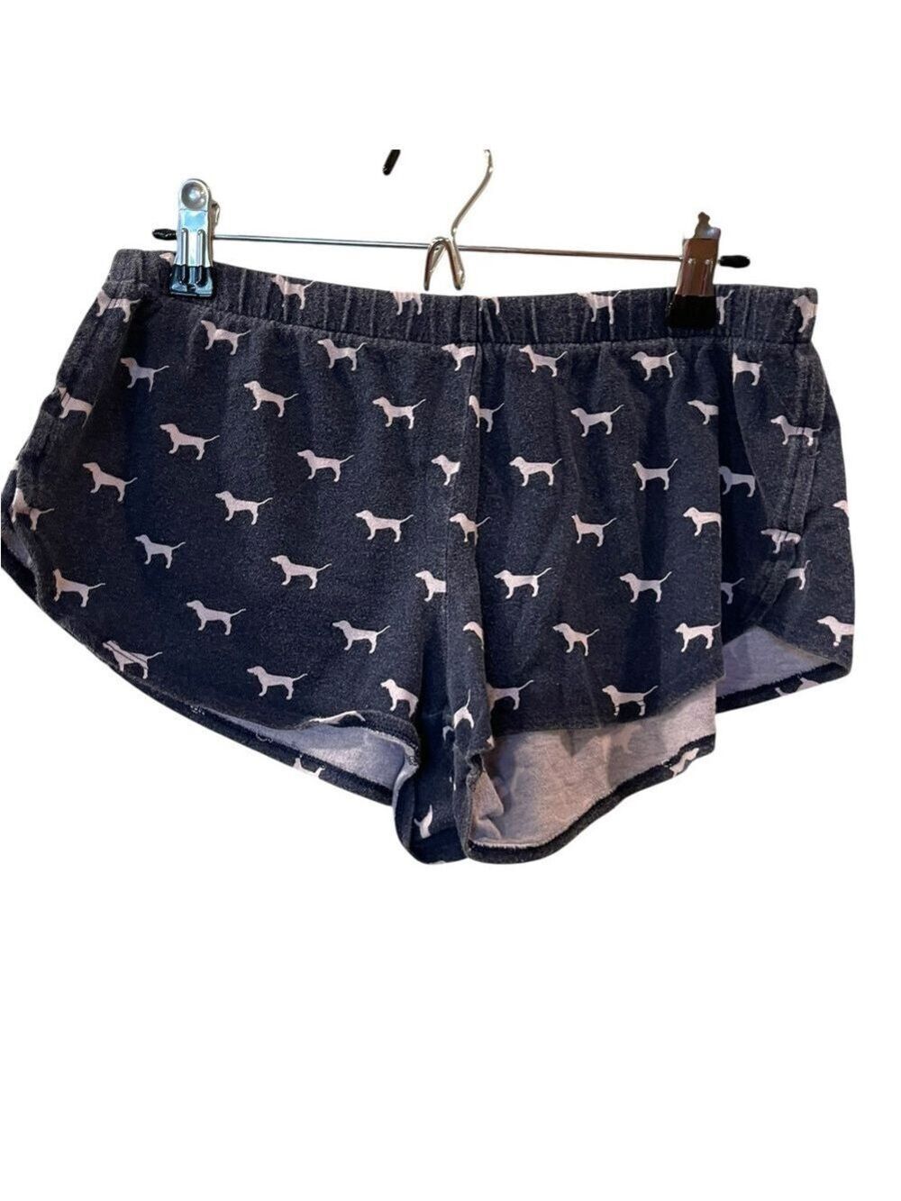 Victoria’s Secret Blue Flannel Sleep Pajama Lounge Shorts Dog Logo Size: XS